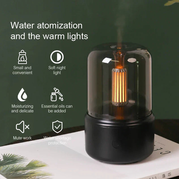 Kompakt Aroma Diffuser med Nattelys og USB-Drev