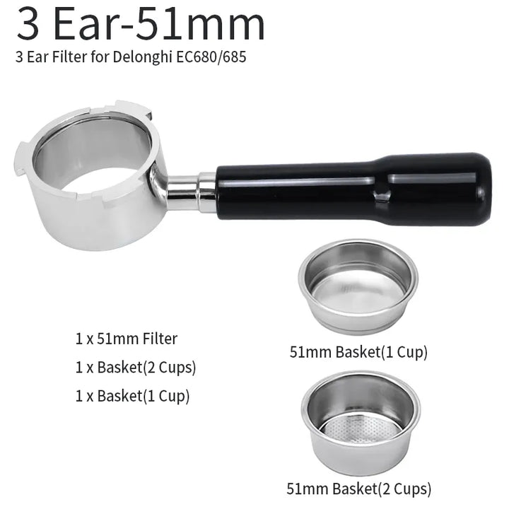 Kaffepulverholder 51mm til Delonghi EC680/EC685