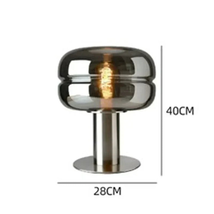 Skandinavisk Glas Bordlampe i Klar, Røggrå eller Cognac