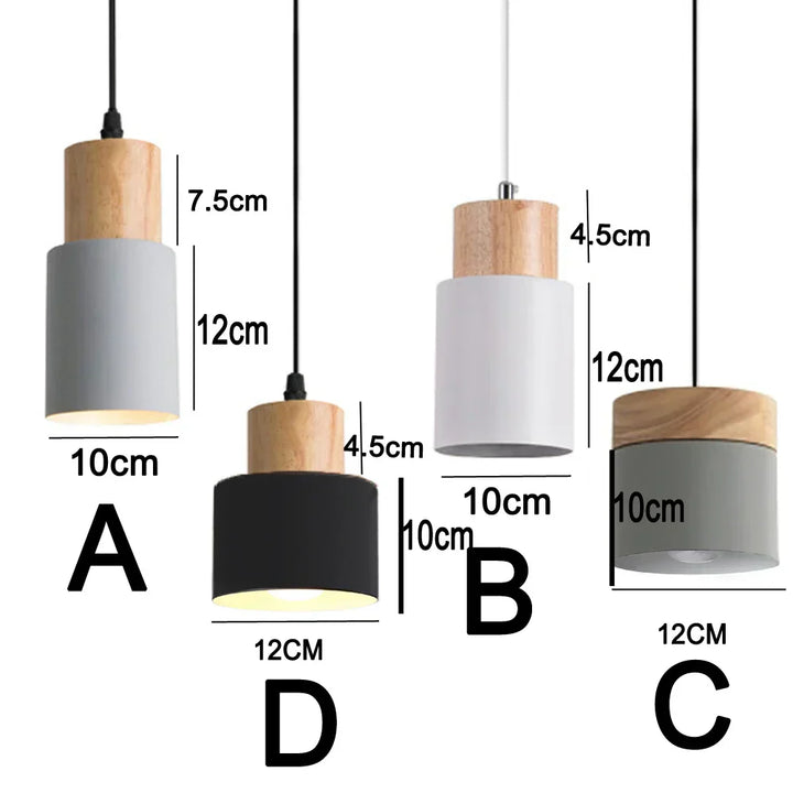 Moderne LED Pendellampe i Metal og Træ