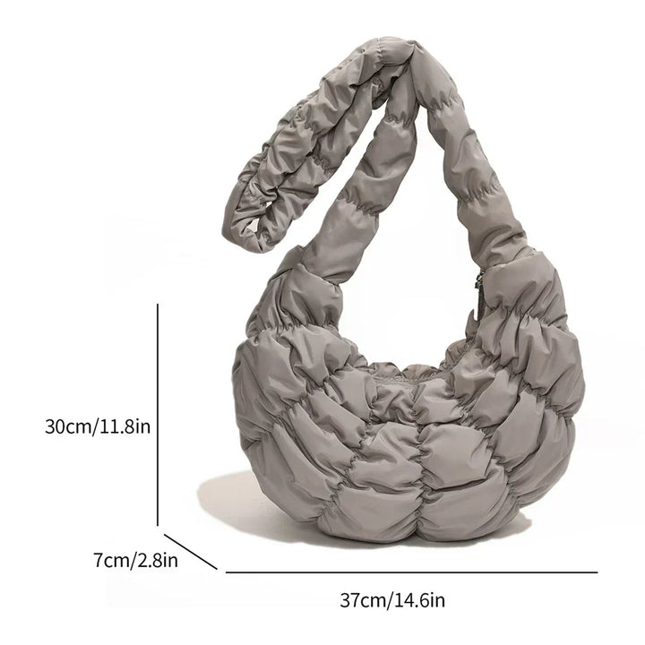 Puff Croissant Skuldertaske i Let Nylon