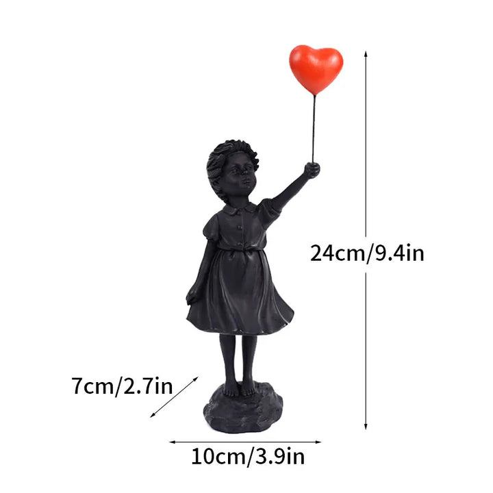 Håndlavet Banksy Blomsterkaster Harpiksskulptur 21,5 cm