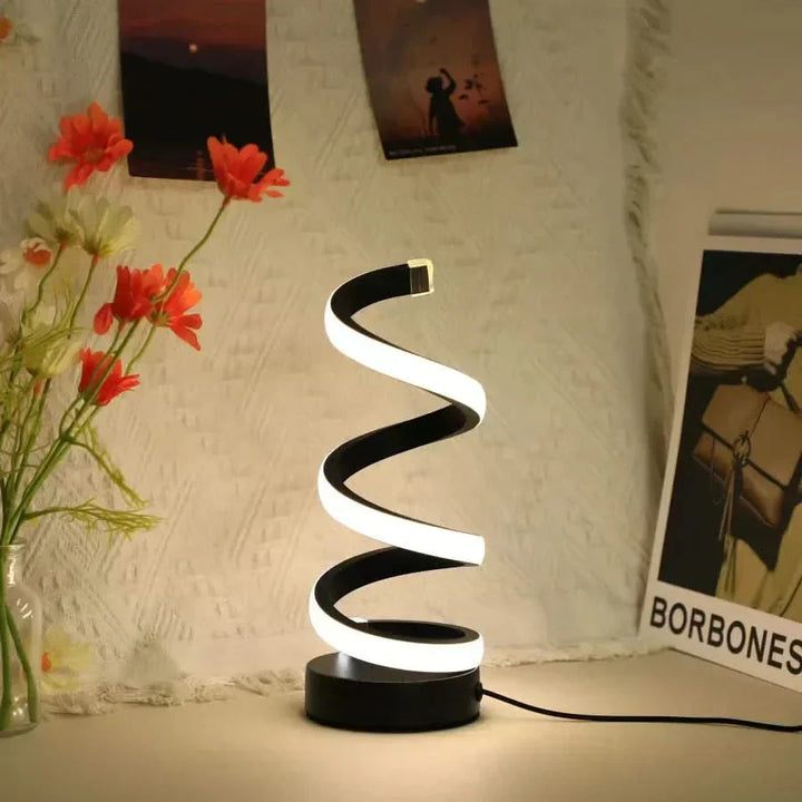 Justerbar Spiral LED Bordlampe med Blødt Lys