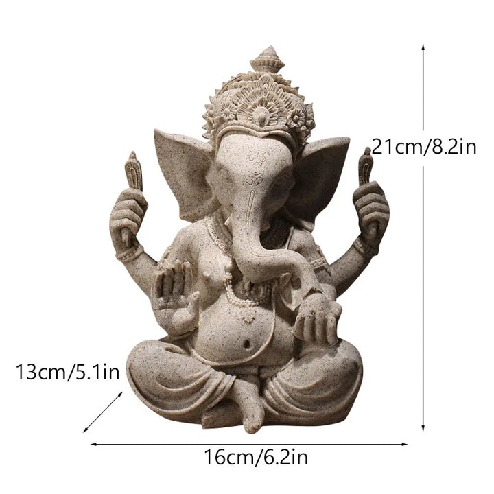 Harz Statuer af Ganesha, Buddha, Shiva, Sai Baba og Hanuman