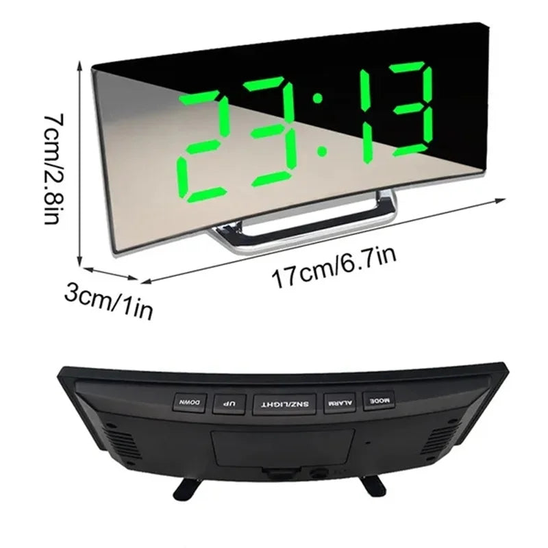 Buet LED Digital Vækkeur med Snooze og USB Opladning