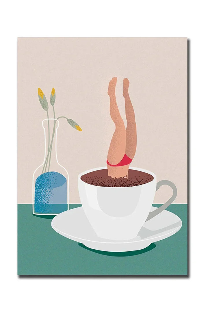 Kaffe Lærred Væg Kunst i Høj Kvalitet