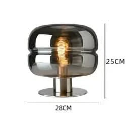 Skandinavisk Glas Bordlampe i Klar, Røggrå eller Cognac