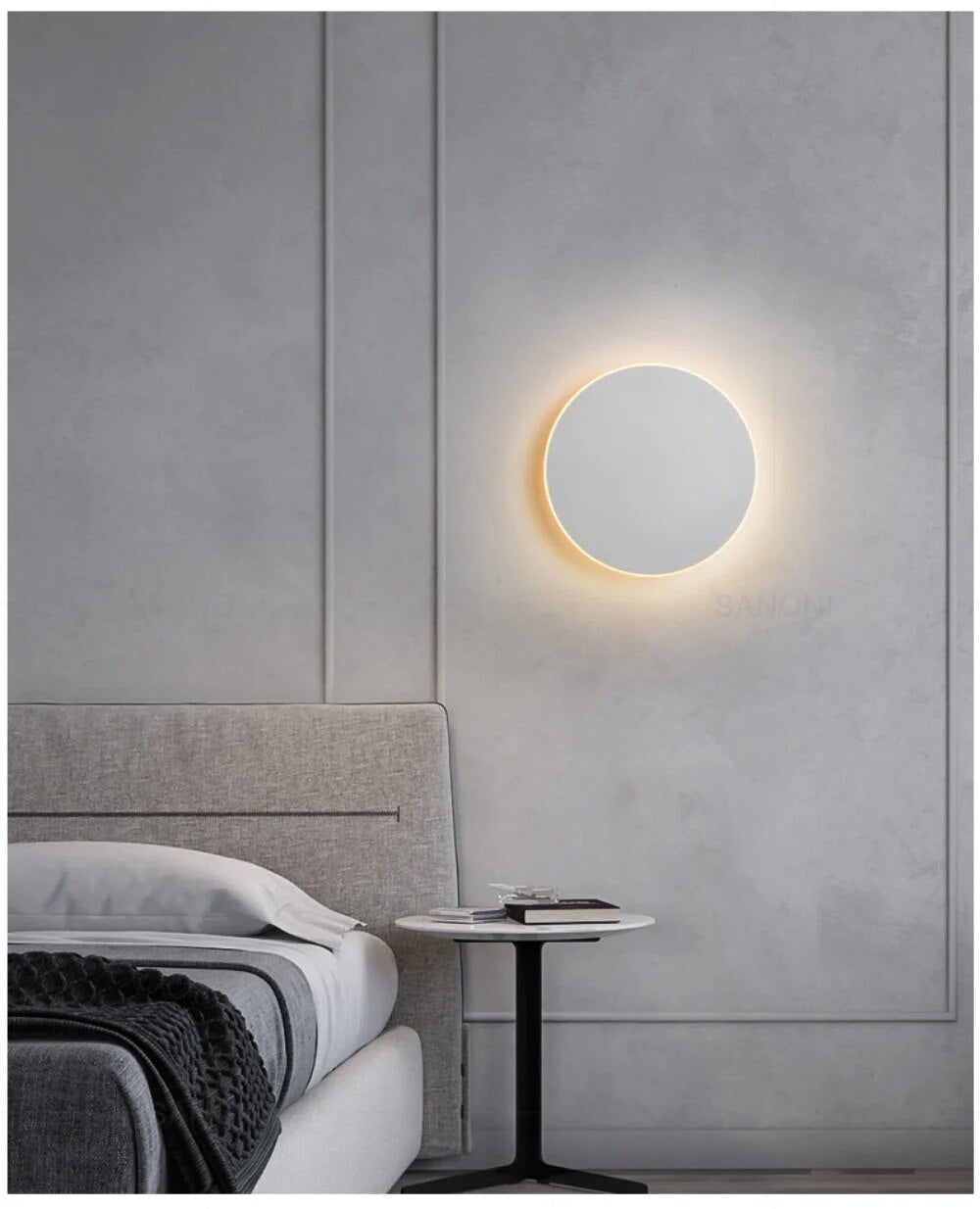 Moderne Rund LED Væglampe med Energibesparende Belysning