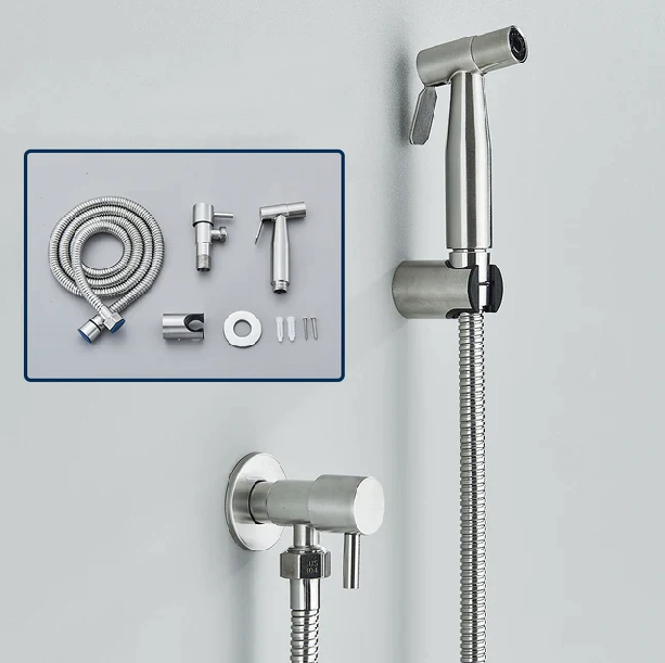 Vægmonteret Bidet Sprayer i 304 Rustfrit Stål med Koldtvandsfunktion