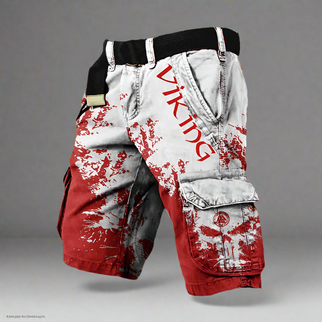 Cargo Shorts med Viking Print