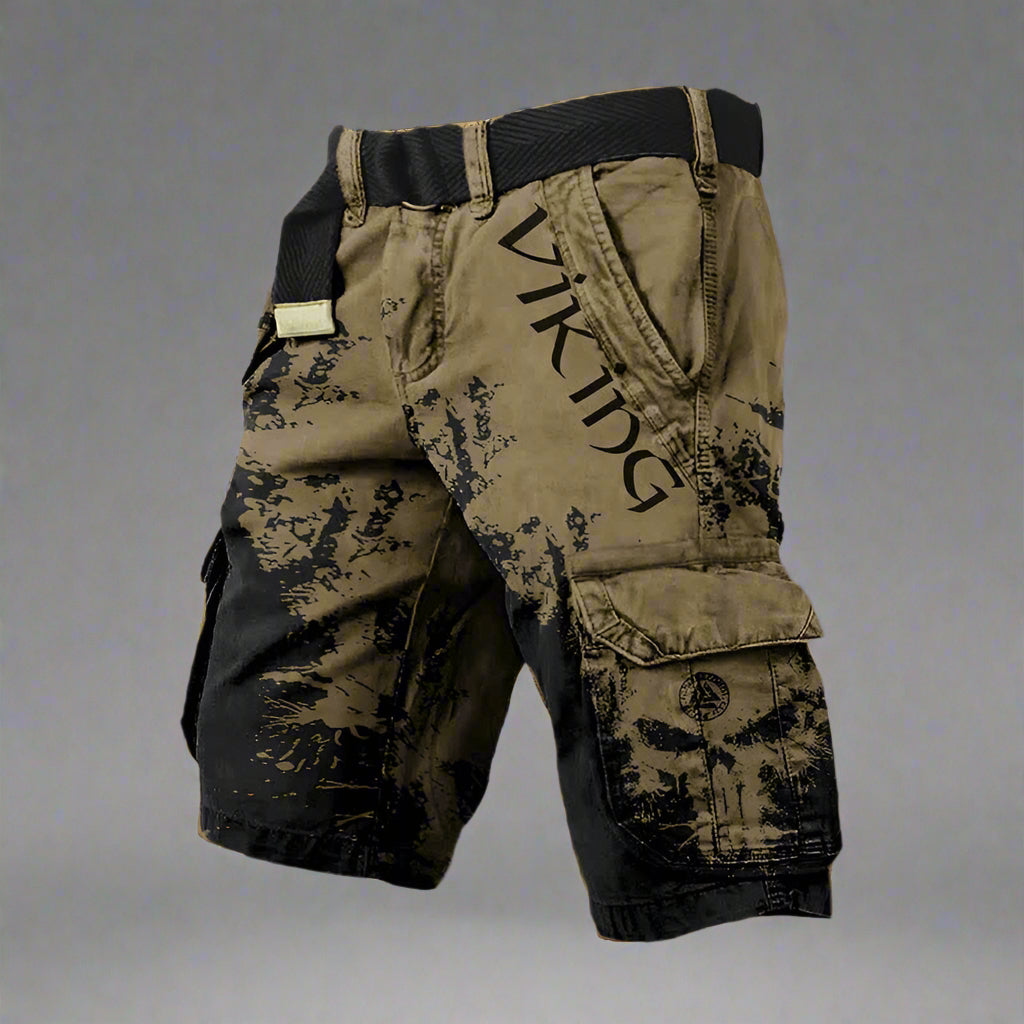 Cargo Shorts med Viking Print