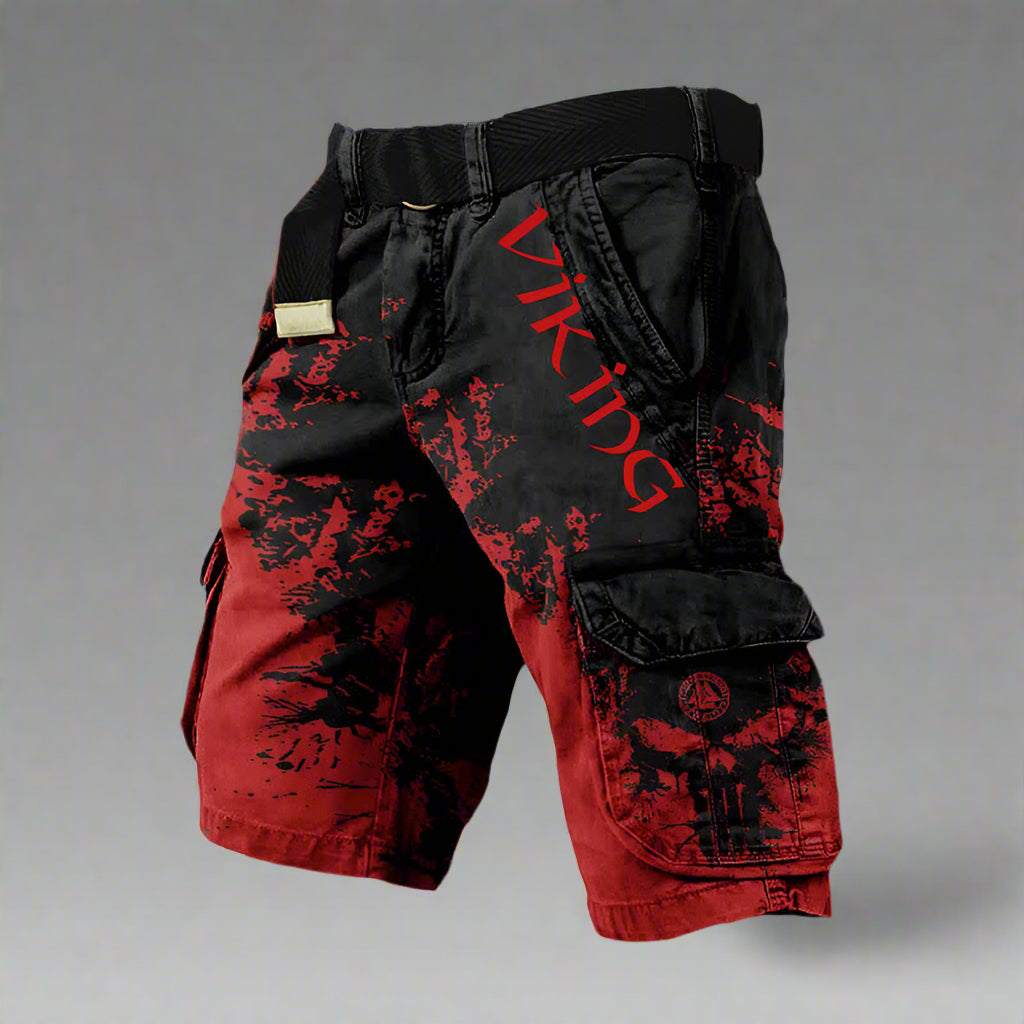 Cargo Shorts med Viking Print