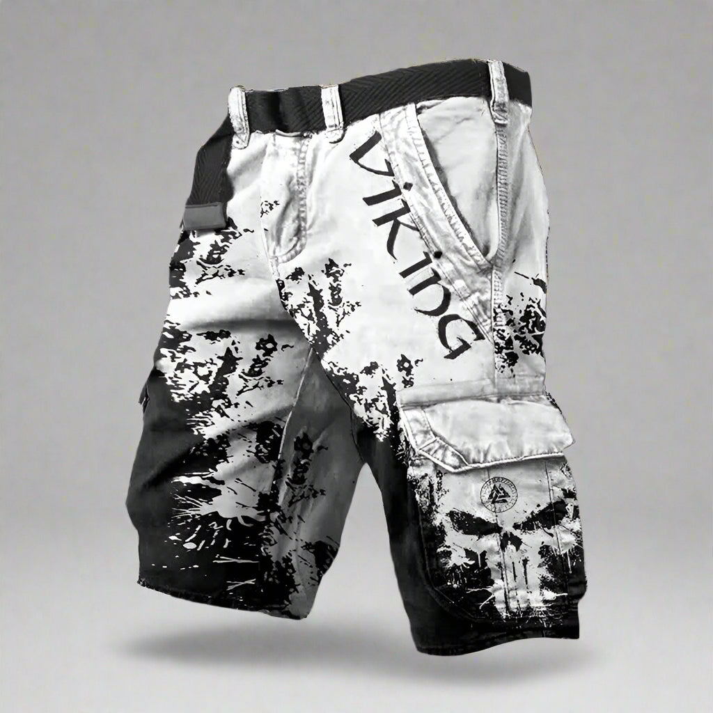Cargo Shorts med Viking Print