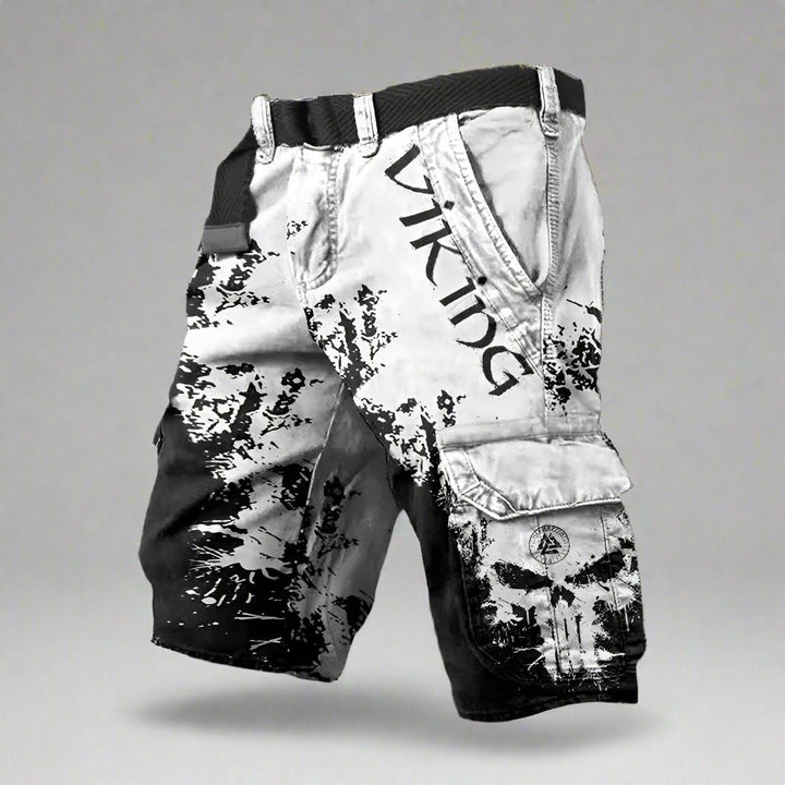 Cargo Shorts med Viking Print