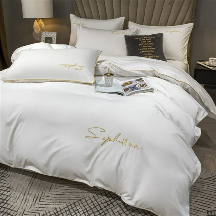 Elegant Broderet Dynecover i Premium Kvalitet