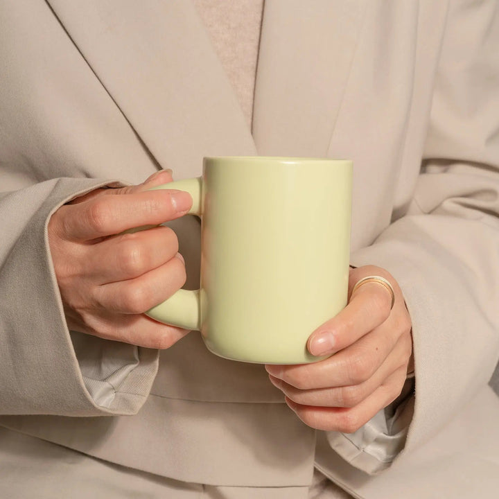 Keramisk Kaffekop med Ske, 7,5 oz - 10 oz, Holdbar Design