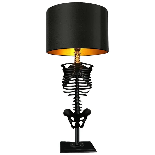 Håndlavet Gotisk Skelet Bordlampe med USB-Connector