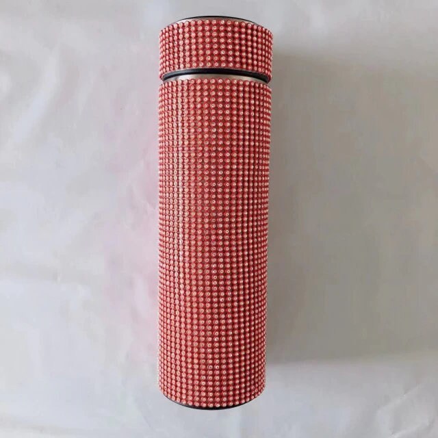 Rhinestone Termokande 500ml med LED Temperaturindikator
