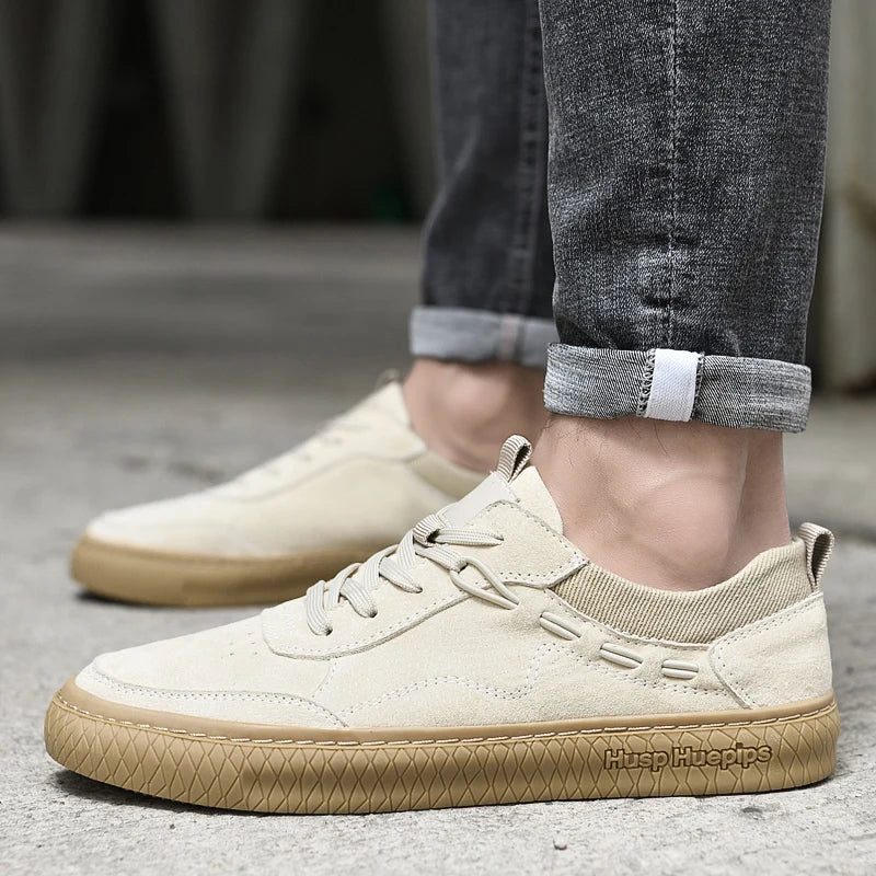 Casual herresneakers i ruskind-look