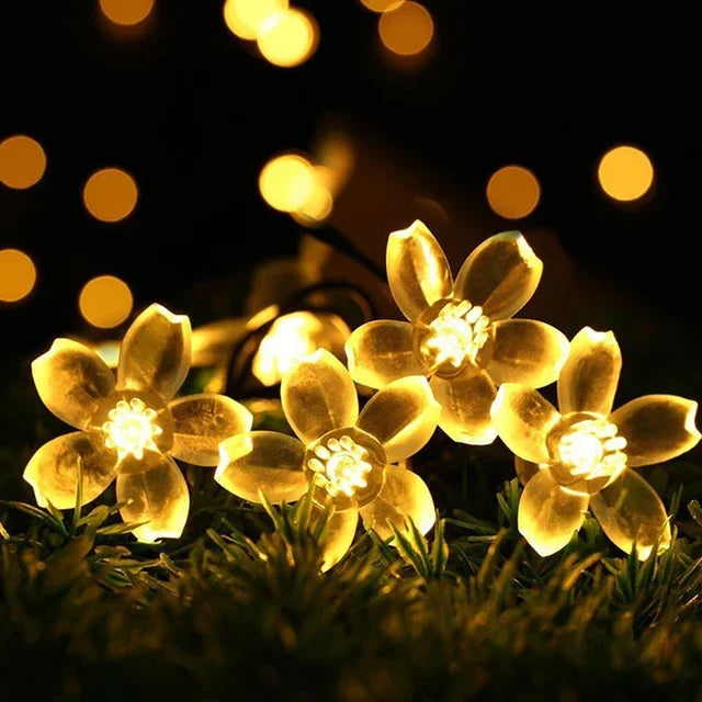 Ferskenblomst Lysgirlander med Varme Hvide LED'er
