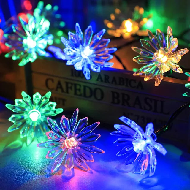 Ferskenblomst Lysgirlander med Varme Hvide LED'er