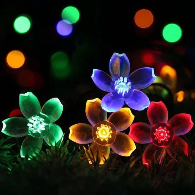 Ferskenblomst Lysgirlander med Varme Hvide LED'er