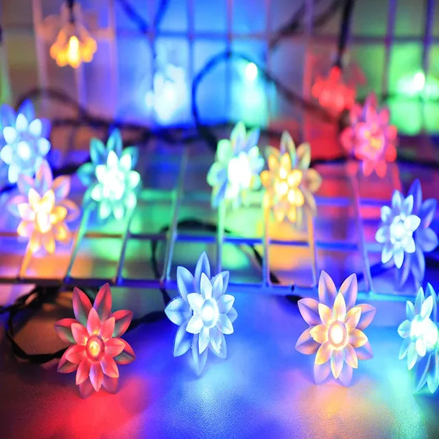 Ferskenblomst Lysgirlander med Varme Hvide LED'er