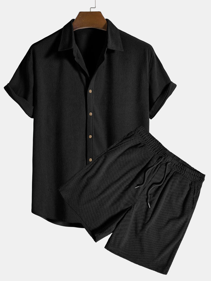 Sommer Sæt til Mænd med Kortærmet Skjorte og Shorts