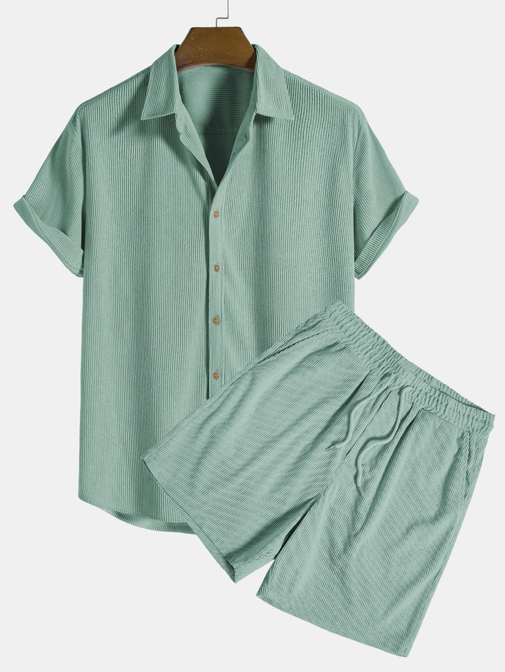 Sommer Sæt til Mænd med Kortærmet Skjorte og Shorts