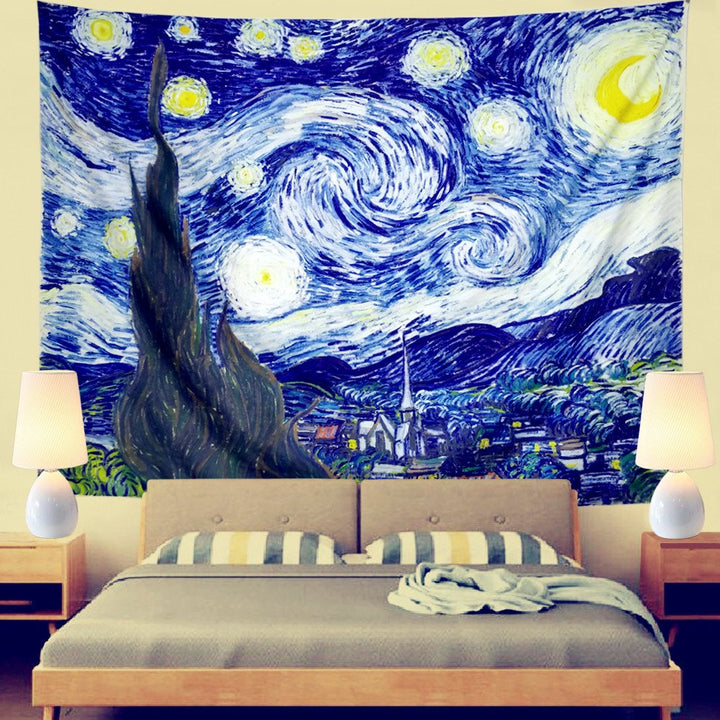 Kunstnerisk Bomulds Vægtæppe med Van Gogh Motiv