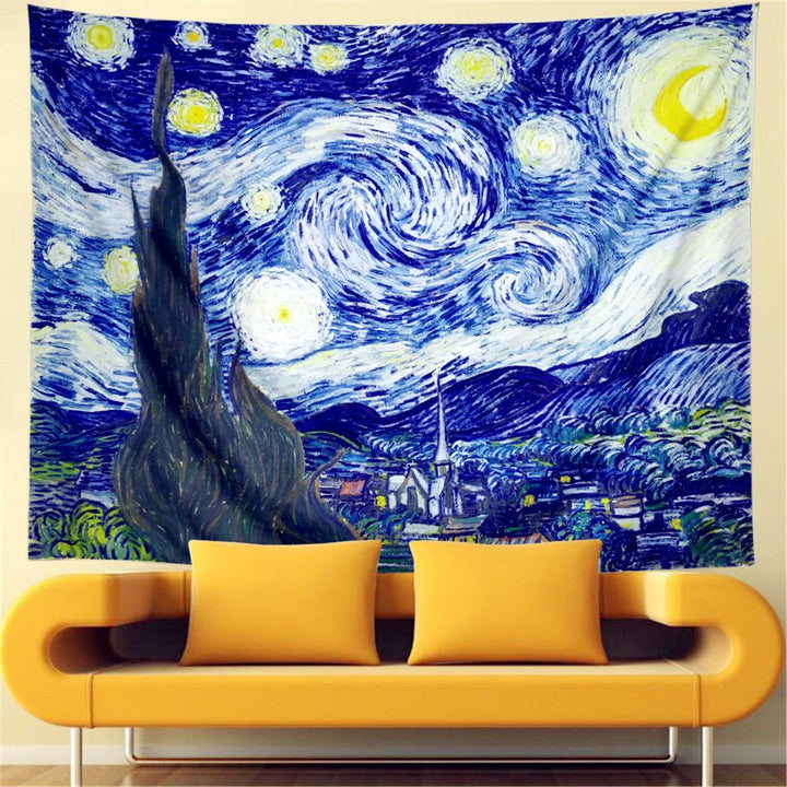 Kunstnerisk Bomulds Vægtæppe med Van Gogh Motiv