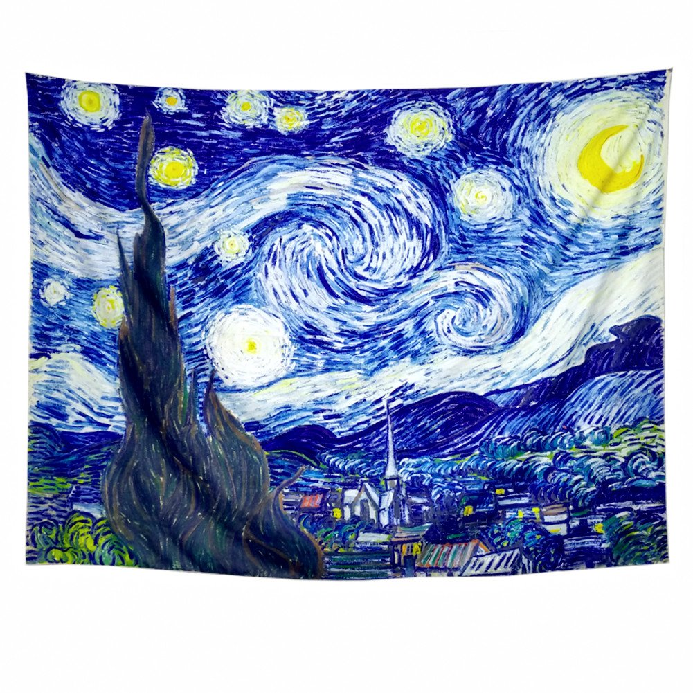 Kunstnerisk Bomulds Vægtæppe med Van Gogh Motiv