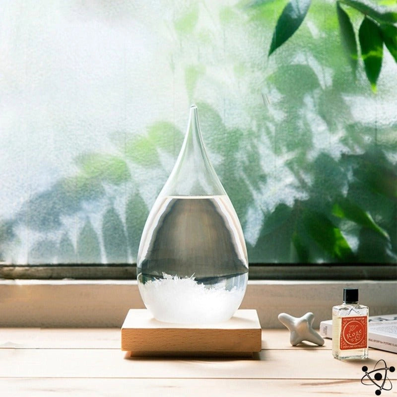 Postmodern Storm Glass Vejrpredictor med Træbund