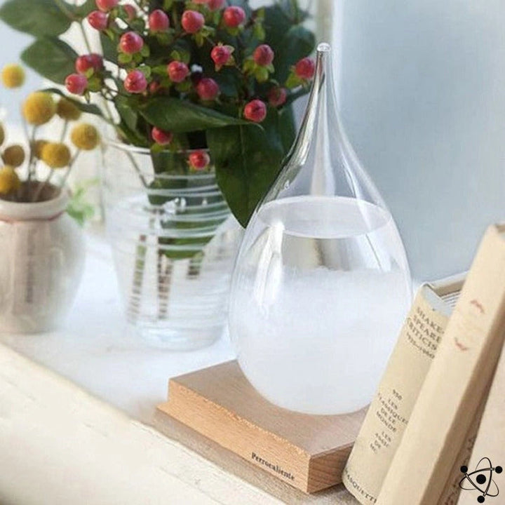 Postmodern Storm Glass Vejrpredictor med Træbund