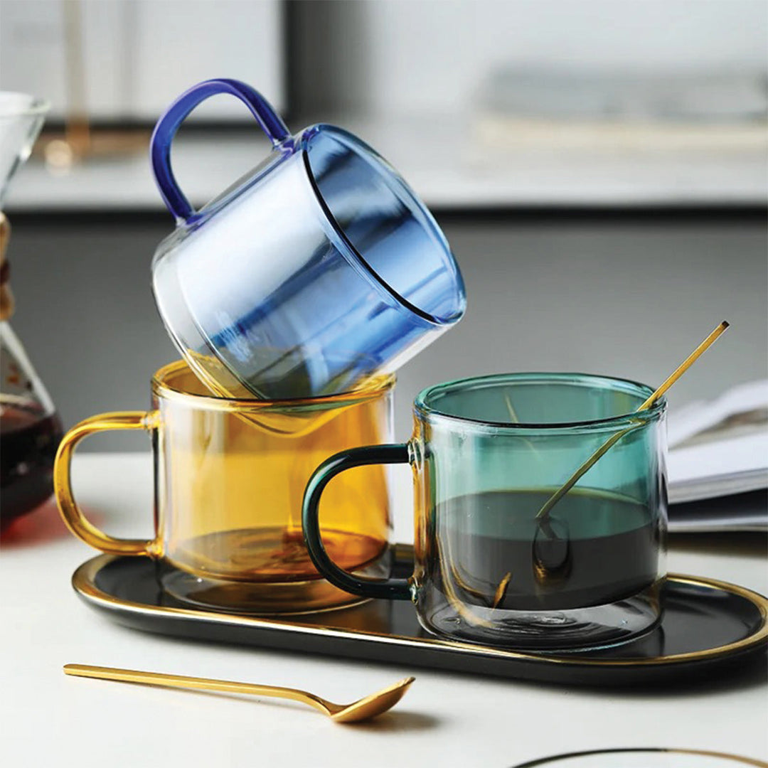 Dobbeltvægget Tåget Glas Kaffe Krus 12 oz