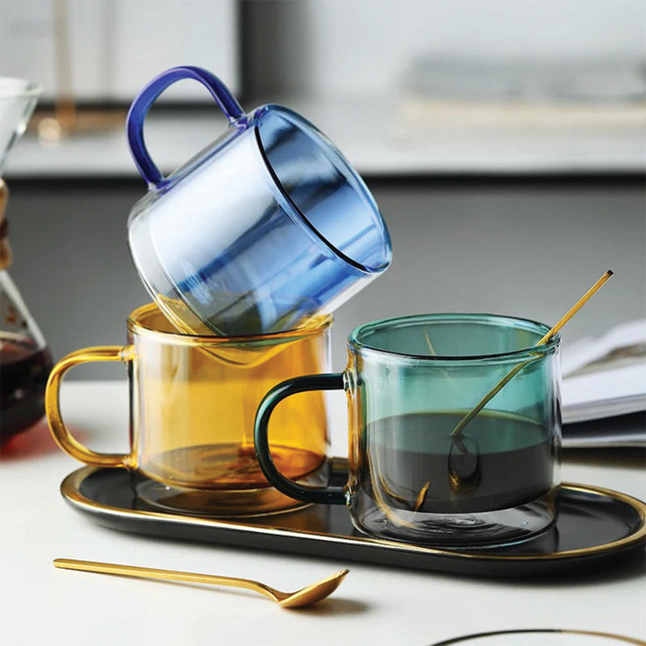 Dobbeltvægget Tåget Glas Kaffe Krus 12 oz