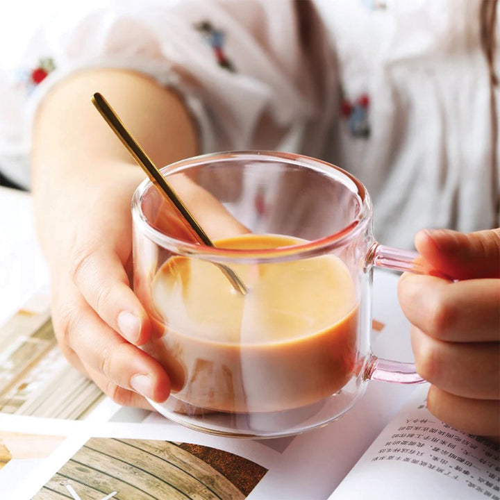 Dobbeltvægget Tåget Glas Kaffe Krus 12 oz