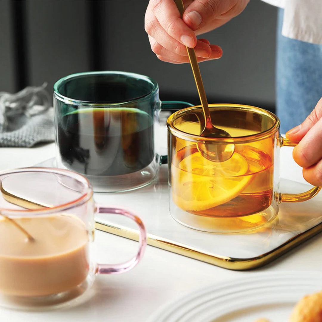 Dobbeltvægget Tåget Glas Kaffe Krus 12 oz