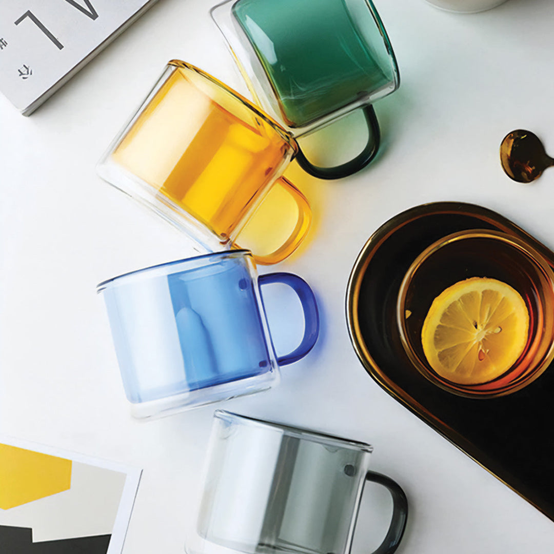 Dobbeltvægget Tåget Glas Kaffe Krus 12 oz