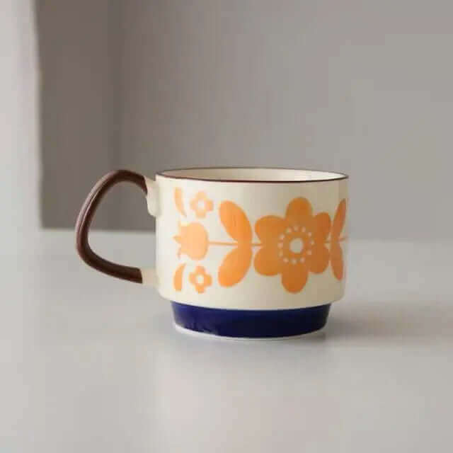 Retro Keramiske Kaffe Kopper med Mid-Century Modern Design – 8 Unikke Mønstre