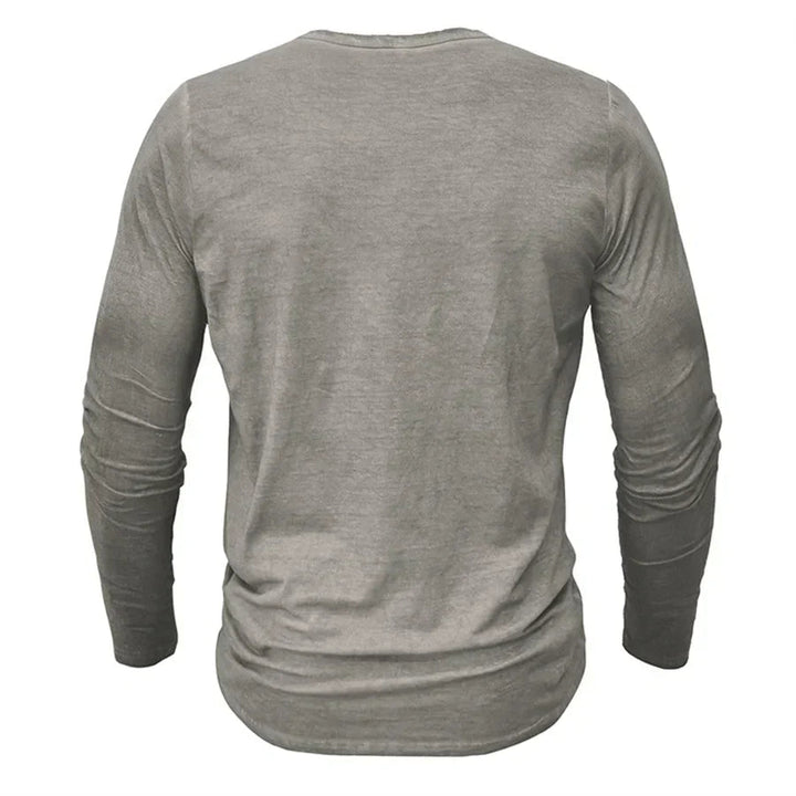 Henley sweatshirt til herrer med knaplukning