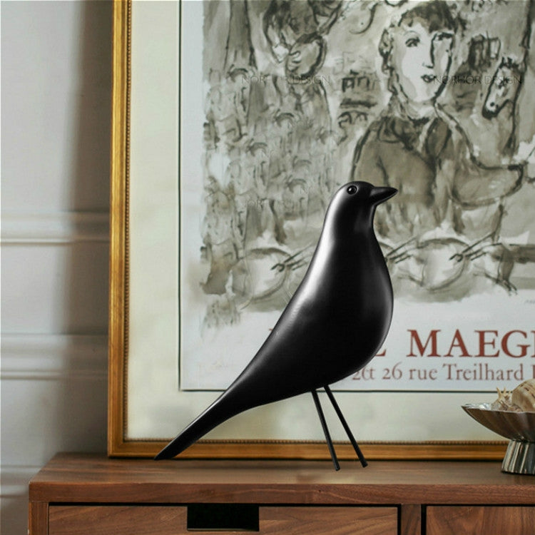 Harz Fugl Figurine i Minimalistisk Design
