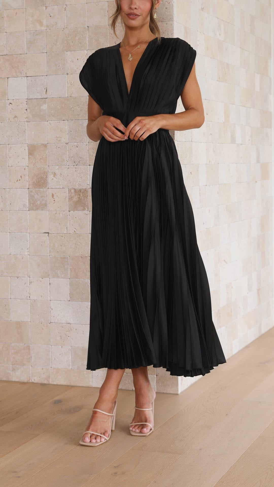 Maria™ | Elegant Plisseret Maxikjole
