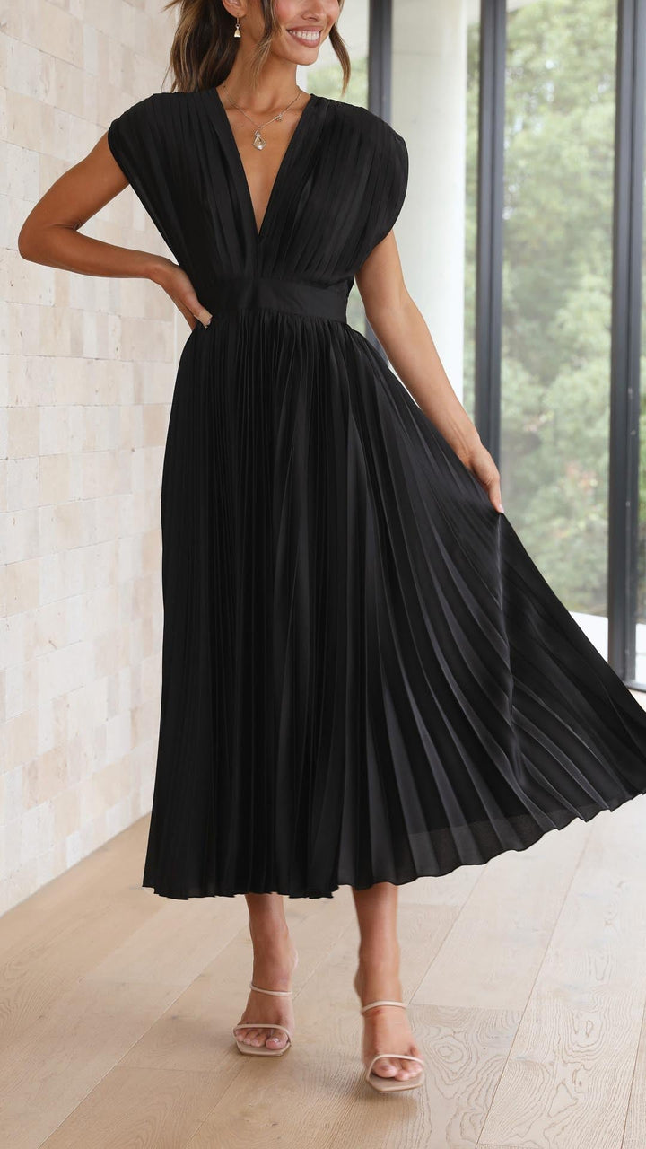 Maria™ | Elegant Plisseret Maxikjole