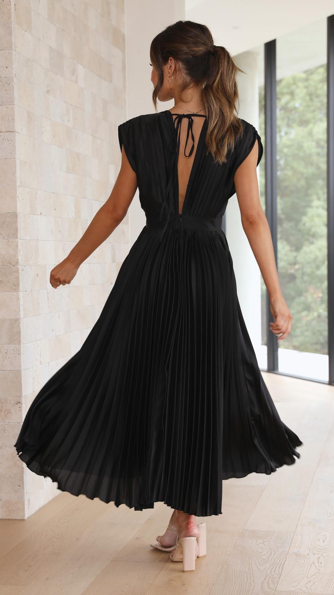 Maria™ | Elegant Plisseret Maxikjole