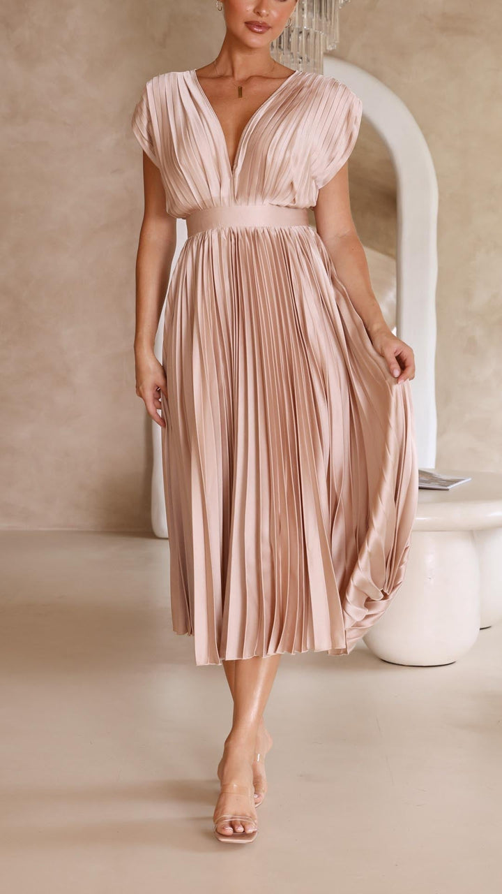 Maria™ | Elegant Plisseret Maxikjole