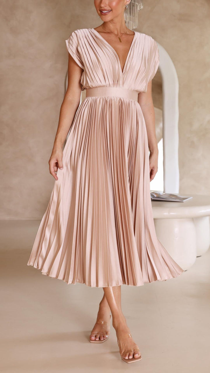 Maria™ | Elegant Plisseret Maxikjole