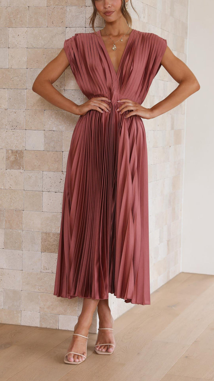 Maria™ | Elegant Plisseret Maxikjole