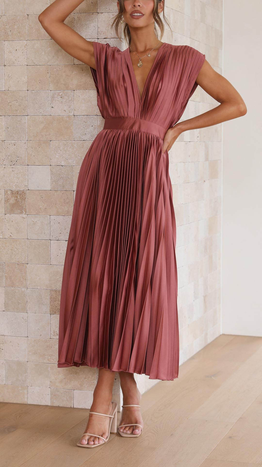 Maria™ | Elegant Plisseret Maxikjole
