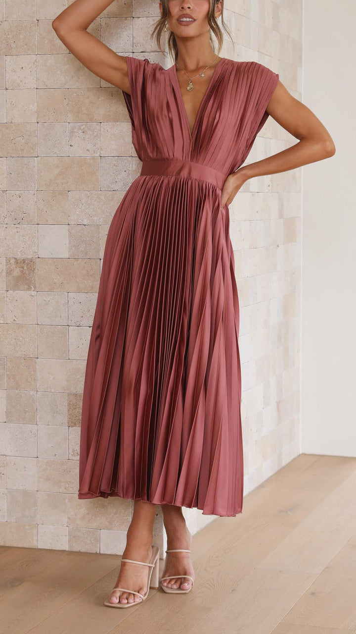 Maria™ | Elegant Plisseret Maxikjole